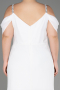 White Long Chiffon Plus Size Evening Gown ABU3742