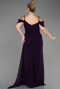 Long Dark Purple Chiffon Plus Size Evening Gown ABU3742