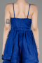 Sax Blue Short Satin Party Dress ABK2044