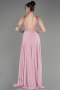 Powder Color Sleeveless Long Chiffon Evening Dress ABU3856