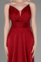 Red Strappy Long Silvery Evening Dress ABU3863