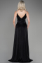 Black Strappy Long Silvery Evening Dress ABU3863