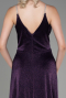 Dark Purple Strappy Long Silvery Evening Dress ABU3863