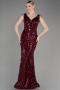 Long Burgundy Mermaid Prom Dress ABU3874