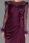 Cherry Colored Long Satin Evening Dress ABU3673