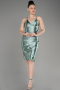 Turquoise Backless Short Satin Cocktail Dress ABK2078