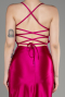 Fuchsia Backless Short Satin Cocktail Dress ABK2078