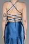Indigo Backless Short Satin Cocktail Dress ABK2078