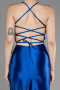 Sax Blue Backless Short Satin Cocktail Dress ABK2078