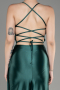 Emerald Green Backless Short Satin Cocktail Dress ABK2078