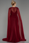 Burgundy Long Chiffon Sleeve Plus Size Evening Dress ABU3913
