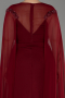 Burgundy Long Chiffon Sleeve Plus Size Evening Dress ABU3913