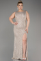 Mink Slit Long Sequin Plus Size Evening Dress ABU3907