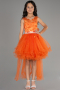 Front Short Back Long Orange Girl Dress ABO106