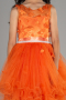 Front Short Back Long Orange Girl Dress ABO106