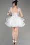 White Short Engagement Dress ABK2079