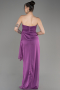 Purple Strapless Slit Long Chiffon Evening Dress ABU3947