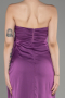 Purple Strapless Slit Long Chiffon Evening Dress ABU3947
