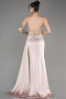 Beige Long Satin Evening Dress ABU3875