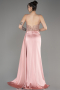 Powder Color Long Satin Evening Dress ABU3875
