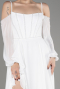 White Long Chiffon Slit Evening Dress ABU3914