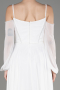 White Long Chiffon Slit Evening Dress ABU3914