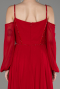 Red Long Chiffon Slit Evening Dress ABU3914