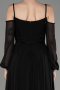 Black Long Chiffon Slit Evening Dress ABU3914