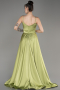 Pistachio Green Long Satin Evening Dress ABU1601