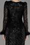 Long Black Scaly Mermaid Prom Dress ABU3177