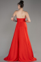 Coral Strapless Long Satin Prom Dress ABU3965