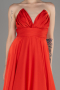 Coral Strapless Long Satin Prom Dress ABU3965