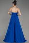 Sax Blue Strapless Long Satin Prom Dress ABU3965