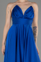 Sax Blue Strapless Long Satin Prom Dress ABU3965