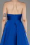 Sax Blue Strapless Long Satin Prom Dress ABU3965