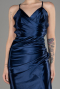 Navy Blue Backless Short Satin Cocktail Dress ABK2078