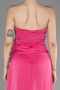 Fuchsia Strapless Slit Long Chiffon Evening Dress ABU3947
