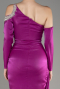 Fuchsia One Sleeve Long Formal Evening Dress ABU3976