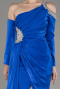 Sax Blue One Sleeve Long Formal Evening Dress ABU3976