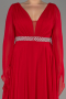 Red Long Chiffon Plus Size Evening Dress ABU3543