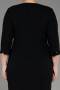 Black Capri Sleeve Midi Plus Size Evening Dress ABK2095