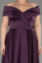 Dark Purple Long Satin Plus Size Evening Dress ABU2355