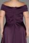 Dark Purple Long Satin Plus Size Evening Dress ABU2355