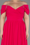 Fuchsia Long Chiffon Plus Size Evening Dress ABU3738