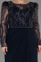 Long Navy Blue Plus Size Engagement Dress ABU3808