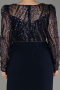 Long Navy Blue Plus Size Engagement Dress ABU3808