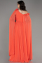 Orange Slit Shawl Long Chiffon Evening Dress ABU4001