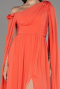 Orange Slit Shawl Long Chiffon Evening Dress ABU4001