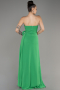 Green Strapless Slit Long Chiffon Evening Dress ABU6138