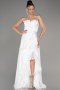 Long White Chiffon Prom Gown ABU4220
